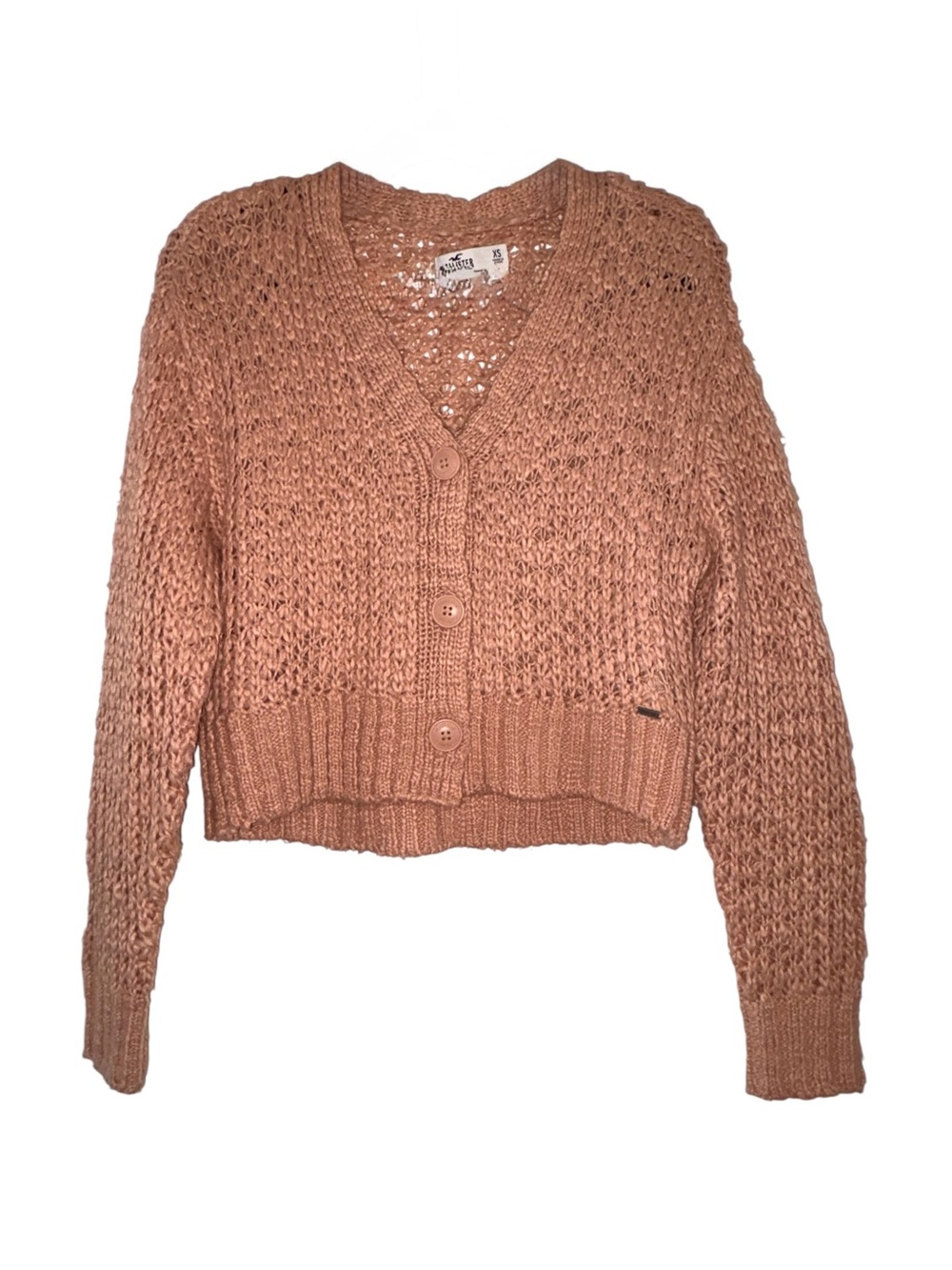Hollister Cropped Chunky Knit Button-Front Cardigan